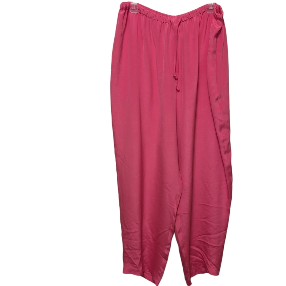 Josephine Chaus Women's Pink 100% Silk Pull On Pants Size 22